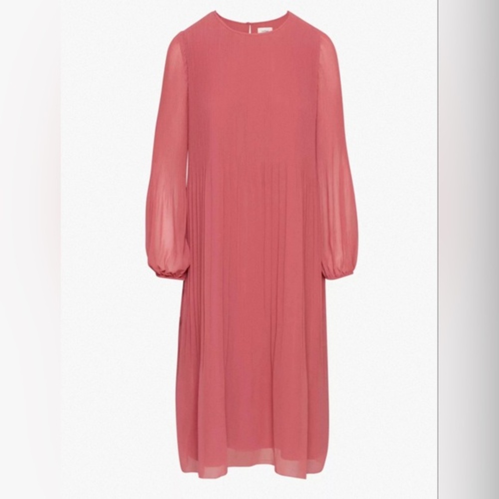 New Aritzia Wilfred Daydreamer Pleated chiffon midi dress